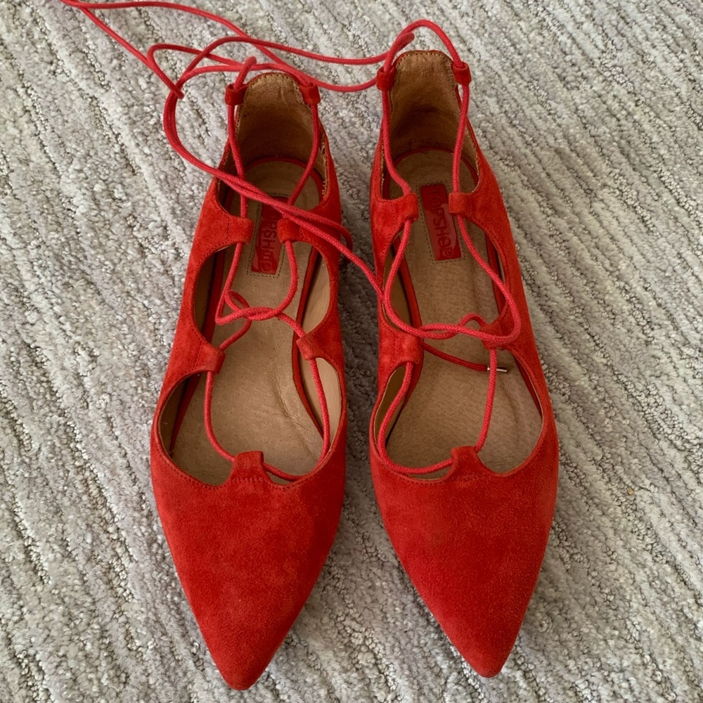 TopShop Red lace up sandals
